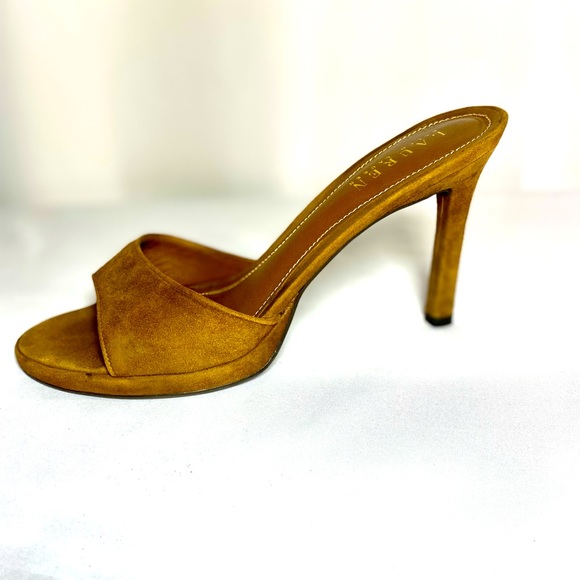 Ralph Lauren Shoes - Ralph Lauren Suede Leather Platform Stiletto Sandal heeled Mule